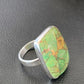 Adjustable Navajo Green Mojave Turquoise Ring | Sterling Silver | Sz 8 | Authentic Native American Handmade | 11785