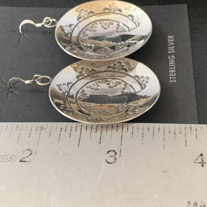 Navajo Basket Weave Earrings | Sterling Silver | Authentic Native American Handmade | 10758