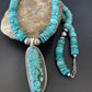 Navajo Pearls Spiderweb Beads Turquoise Necklace Pendant | Sterling Silver | Authentic Native American | Graduated | 22" | 10222