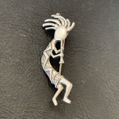 Native American Navajo Kokopelli Pin Pendant | Sterling Silver | Authentic Handmade | 12277