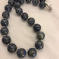 Authentic Native American Handmade | Navajo Sterling Silver Denim Lapis Bead Necklace | 20" | 16mm
