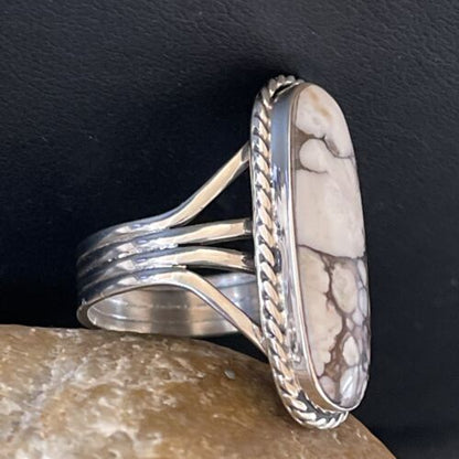 Southwestern Navajo Wild Horse Turquoise Ring | Sterling Silver | Sz 11 | 01878