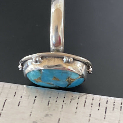 Mojave Native American Navajo Blue Turquoise Ring | Sterling Silver | Sz 7 | 11416