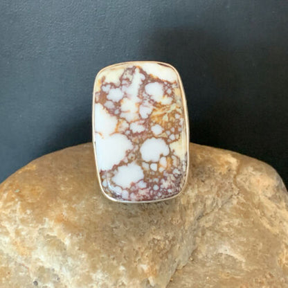 Native American Women's Navajo Wild Horse Turquoise Ring | Sterling Silver | Sz 7.5 | 10489