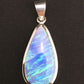 Native American Navajo Blue Opal Inlay Pendant | Sterling Silver | 1.75" | 1124