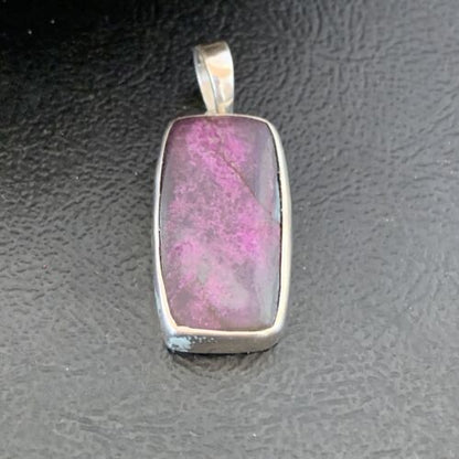 Navajo Purple Sugilite Pendant | Sterling Silver Pearls | 1.50" | Authentic Native American Handmade | 10931