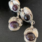 Navajo Purple Sugilite Post Dangle Earrings | Sterling Silver | Authentic Native American Handmade | 1594
