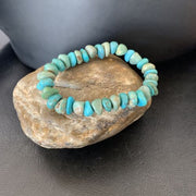 Men's Women's Stretch Bracelet | Blue Green Turquoise Stone | 7" | 11824