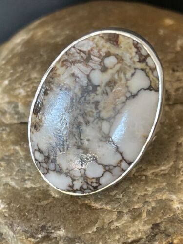 Navajo Wild Horse Turquoise Ring | Sterling Silver | Sz 9 | Authentic Native American Handmade | 10289