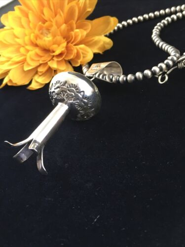 Navajo Sterling Silver Naja Necklace Pendant | 3" | Authentic Native American Handmade | 10046