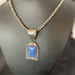 Navajo Denim Lapis Necklace with Pendant | Sterling Silver Pearls | Authentic Native American Handmade | 12438