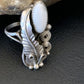 Navajo White Buffalo Turquoise Ring | Sterling Silver | Sz 7 | Authentic Native American Handmade | 12184