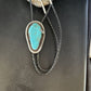 Native American Men's Bolo Tie | Blue Kingman Turquoise | Sterling Silver | Navajo Handmade | 14525