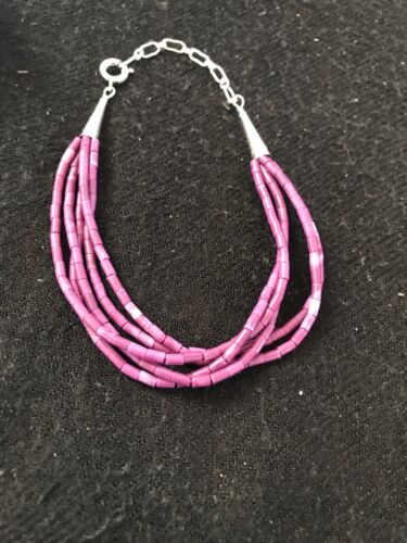 Navajo Purple Stabilized Sugilite Heishi Bracelet | Sterling Silver | 7" | 13597