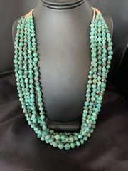 Men's XL Santo Domingo Blue Turquoise Shell 5-Strand Bead Necklace | 40" | 13186