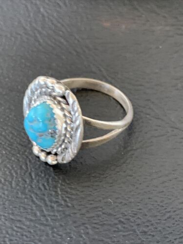 Navajo Blue Kingman Turquoise Ring | Sterling Silver | Sz 6 | Authentic Native American Handmade | 12456