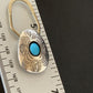 Navajo Turquoise Keyring | Sterling Silver | Authentic Native American Handmade | 2" | 11598
