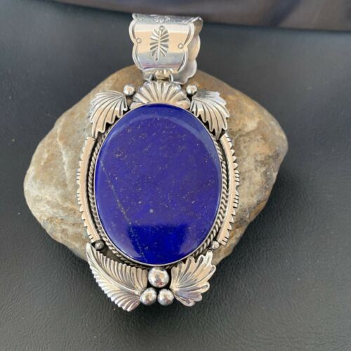 Native American Men's Blue Lapis Pendant Necklace | Sterling Silver | 11851