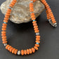 Southwestern Navajo Apple Coral Bead Necklace | Sponge Sterling Silver | Authentic Native American Handmade | 20" | 2043