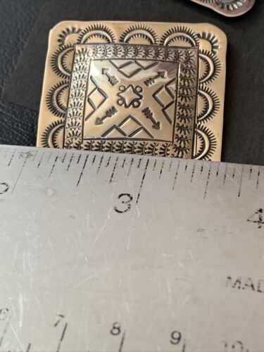 Southwestern Women's Navajo Stamped Earrings | Sterling Silver | Authentic Native American Handmade | 1673