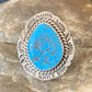 Southwestern Navajo Blue Kingman Turquoise Ring | Sterling Silver | Sz 7 | 12956