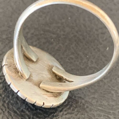 Native American Women's Navajo Blue Lapis Pink Coral Inlay Ring | Sz 6.5 | 11201