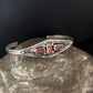 Native American Navajo Red Coral Cuff Bracelet | Sterling Silver | Authentic Handmade | 14592