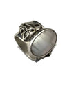 Navajo Women's White Mother of Pearl Ring | Sterling Silver | Sz 8.5 | Authentic Native American Handmade | 1712