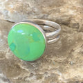 Navajo Green Gaspeite Inlay Ring | Sterling Silver | Sz 8 | Authentic Native American Handmade | 12465