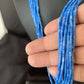 Navajo Stabilized Denim Lapis Heishi Necklace | 10 Strand | Sterling Silver Tube | 24" | 13421