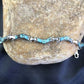 Native American Women's Sterling Silver Turquoise Inlay Link Bracelet | 6.75" | 2031