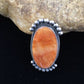 Navajo Orange Spiny Oyster Ring | Sterling Silver | Sz 9 | Authentic Native American Handmade | 10071