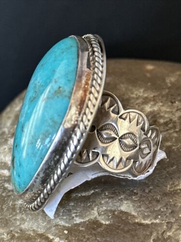 Sterling Silver Blue Kingman Turquoise Ring | Sz 9 | 00125