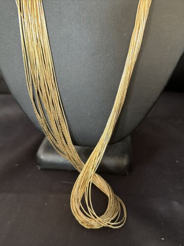 Southwestern Liquid Gold Heishi Necklace | 30 Strands | Sterling Silver Tubes | 30" | 14711