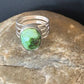 Adjustable Navajo Green Sonoran Turquoise Ring | Sterling Silver | Sz 6 | 2078