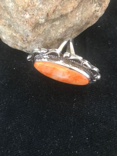 Men's Navajo Spiny Oyster Ring | Sterling Silver | Sz 8.5 | Authentic Native American Handmade | 8150