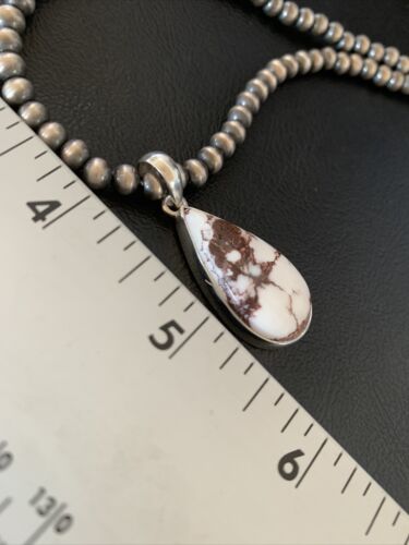 Navajo Wild Horse Turquoise Necklace Pendant | Sterling Silver | Authentic Native American Handmade | 12819