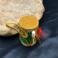 Handmade Miniature Leather Drum Car Charm | 2" Mirror Dangler | Authentic Native American | 8929