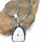White Buffalo Turquoise Pendant Necklace | Navajo Sterling Silver | Authentic Native American Handmade | 4529