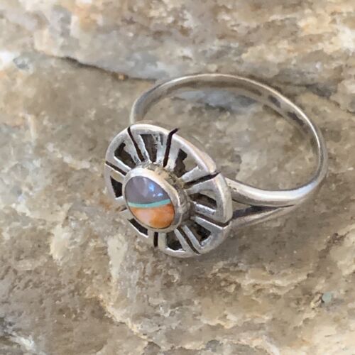 Navajo Purple Sugilite Spiny Oyster Inlay Ring | Sz 7.5 | Authentic Native American Handmade | 11190
