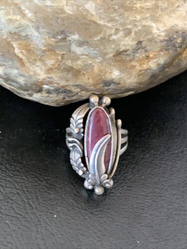 Navajo Purple Spiny Oyster Ring | Sterling Silver | Sz 5.5 | Authentic Native American Handmade | 10811