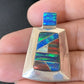 Navajo Blue Red Opal Inlay Pendant | Sterling Silver | Authentic Native American Handmade | 13340