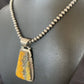 Men's Navajo Pearls Necklace with Bumblebee Jasper Pendant | Sterling Silver | Native American Handmade | 10554