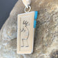 Navajo Kokopelli Stamp Turquoise Inlay Pendant | Sterling Silver | Authentic Native American Handmade | 10958