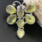 Navajo Dragonfly Pendant | Faceted Green Peridot Cluster | Authentic Native American Sterling Silver | Multi-Stone | 2.25" | 12741