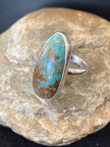 Native American Women's Navajo Arizona Turquoise Ring | Sterling Silver | Sz 10 | 00726