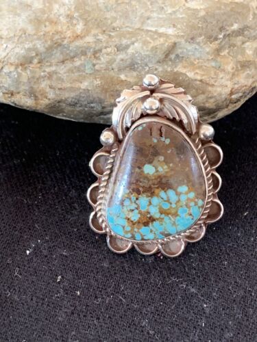 Native American Navajo Blue Turquoise #8 Ring | Sterling Silver | Sz 9.5 | 547