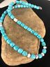 Navajo Blue Turquoise & Howlite Necklace | Sterling Silver | 21" | Authentic Native American Handmade | 3395
