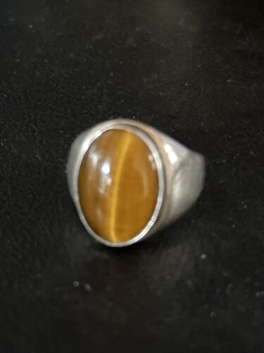 Native American Coffee Tiger's Eye Ring | Sterling Silver | Sz 9 | 14269