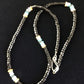 Navajo Black Onyx Turquoise Necklace | Sterling Silver | 18" | Authentic Native American Handmade | 10001